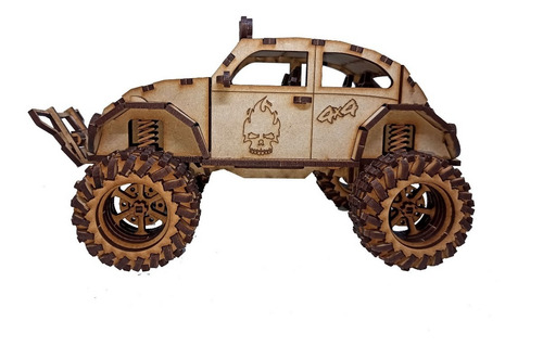 Rompecabezas 3d Madera Vw Sedán Monster Bug