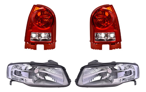 Set Calaveras + Faros Depo Volkswagen Pointer 2006-2009