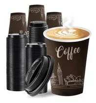 Comprar Vaso Desechable De Papel Con Tapa Para Café 12oz, 100 Pzas