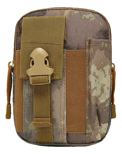 Bolso Canguro Táctico Cinturón Molle Celular Pouch Cintura Marron Camuflado