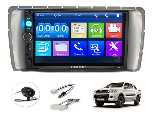 Kit Central Multimidia Dvd 2 Din Mp5 Toyota Hilux 2012/2015