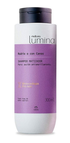 Shampoo Matizador Violeta Natura Lumina P/ Rubios Y Gris 