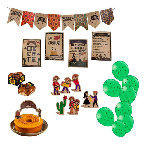 Decoração Junina Sertão Com Bandeirinhas Balão Envio Rápido
