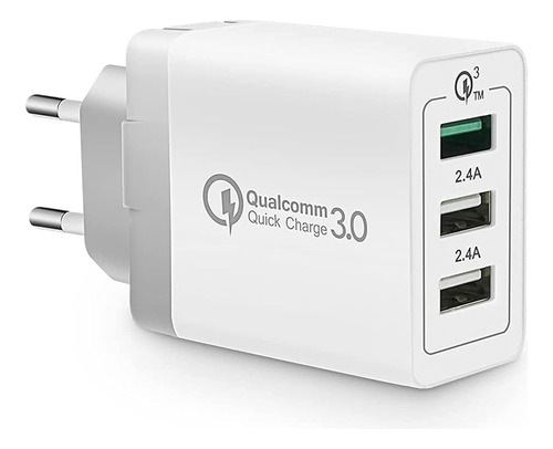 Adaptador Cargador 3 Puertos Usb Carga Rápida Qc 3.0 Fast