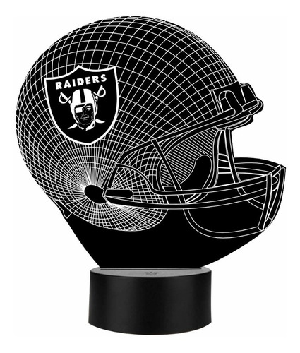 Lámpara 3d Casco Raiders Futbol Americano Art12658