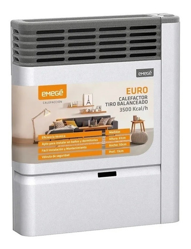 Estufa Calefactor Emege 2135 Tiro Balanceado 3500 Kcal/h