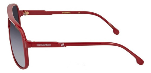 Lentes Sol Carrera 1047s Iconic Bridge Pilot Retro 62mm Suns Lente Gris Oscuro Varilla Rojo/blanco Armazón Red/white/gold C9a/9o