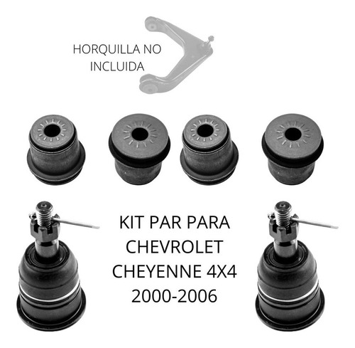 Kit Bujes Y Par Rotulas Para Chevrolet Cheyenne 4x4 00-06