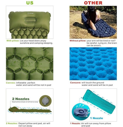 Colchoneta Hinchable Para Dormir Acampar Colchoneta Inflable