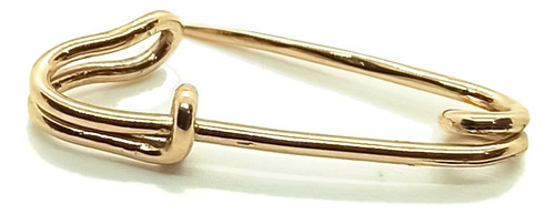 Alfiler De Gancho Prendedor Oro 18k Bautismo Niños Bebés Color Dorado
