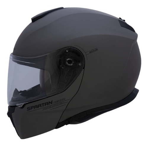 Imagen 2 de 6 de Casco Spartan Gecko Abatible Gris Oscuro Mate