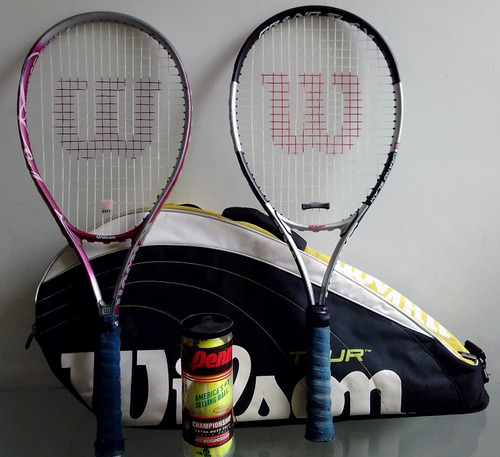 Raquetas De Tenis Wilson Con Bolso Y Tripack De Pelotas Penn