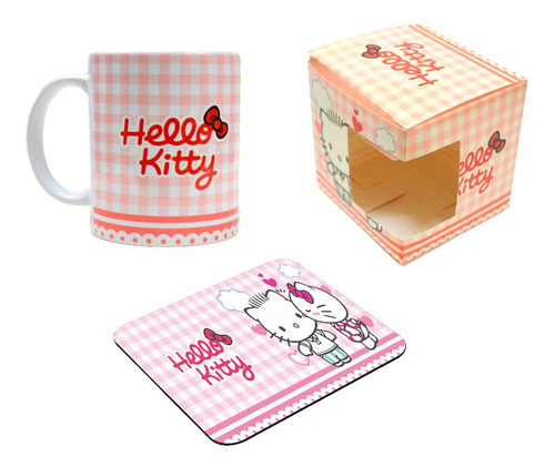 Kit Taza Y Mouse Pad,hello Kitty,diferentes Diseños,a Elegir