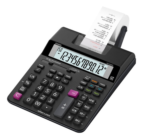 Imagen 2 de 6 de Sumadora Casio Hr-200rc Negra