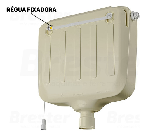 Caixa De Descarga Elevada 6 A 9 Litros Controlada Bege Astra