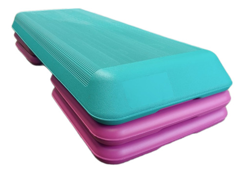 Banco Step De 3 Alturas Ajustables 110cm X 42cm Azul/rosa.