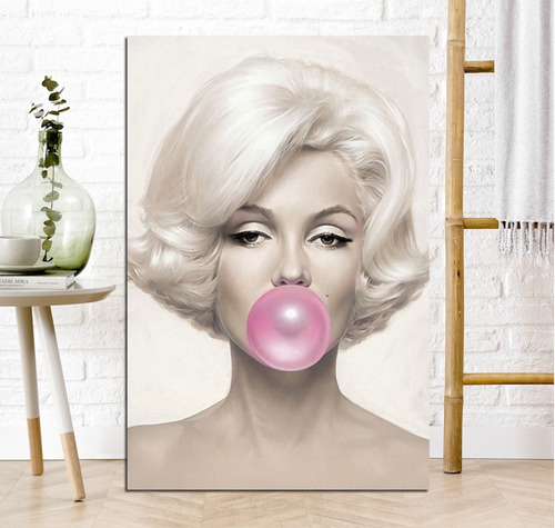 Cuadro 60x90cm Marilyn Monroe Bubblegum Chicle Globo Pin Up