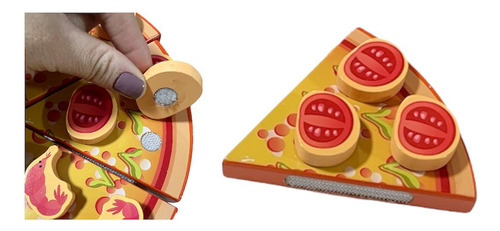 Pizza De Madera Para Armar Y Cortar Juguete Didáctico Infantil 25 Piezas Con Ingredientes Desmontables Con Velcro Juego Educativo Sensorial Cocina Creativa Motricidad Fina