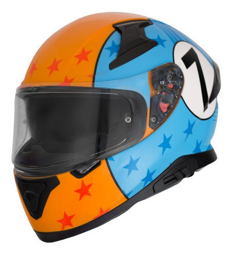 Hax Helmets Casco Integral Impulse Gulf + Spoiler Naranja