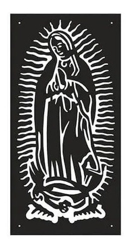 Virgen De Guadalupe Metálica Para Interior Y Exterior 90x40