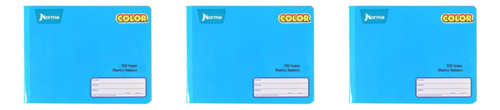 Pack 3 Cuadernos Norma Color Cosido 100hjs Blanco