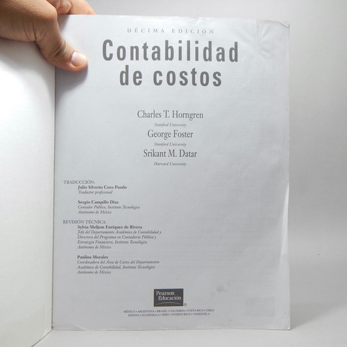 Contabilidad De Costos Horngren Foster Datar Pearson Ee4