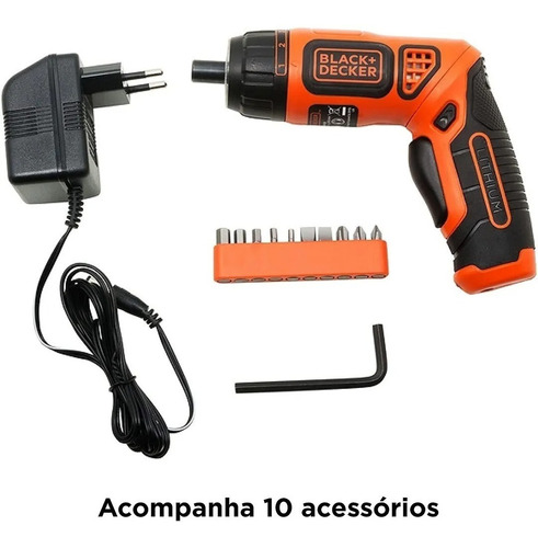 Parafusadeira sem fio Black+Decker BDCS36F 3.6V laranja