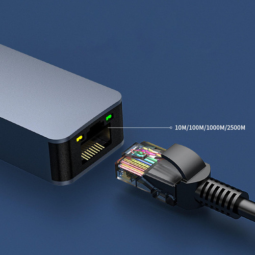 Adaptador Ethernet Con Puerto De Carga, Carcasa Puerto Usb