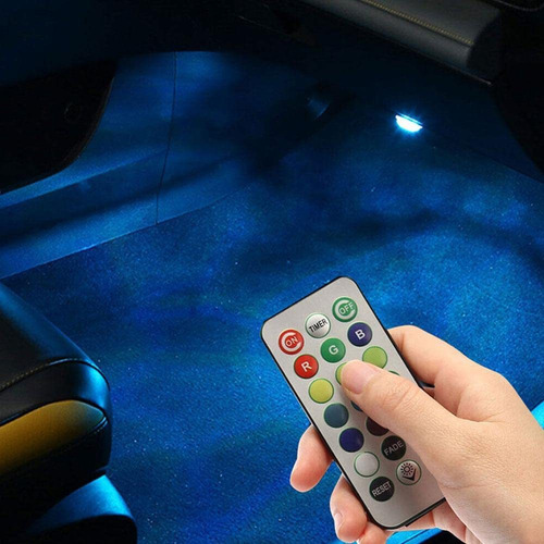 Luz Ambiental Interior Led Para Coche Con Mando A Distancia,