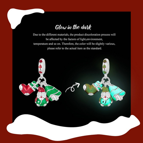Zb Charm O Dije De Gnomo, Árbol De Navidad Y Bota. Plata