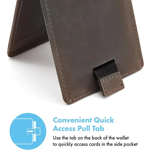 Only Brand Cartera Minimalista De Cuero Genuino Plegable Con