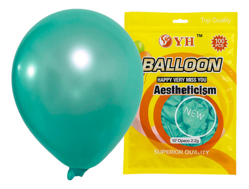 Globos Latex Perlados Premium 10 Pulgadas X50 Unidades Turquesa Perlado