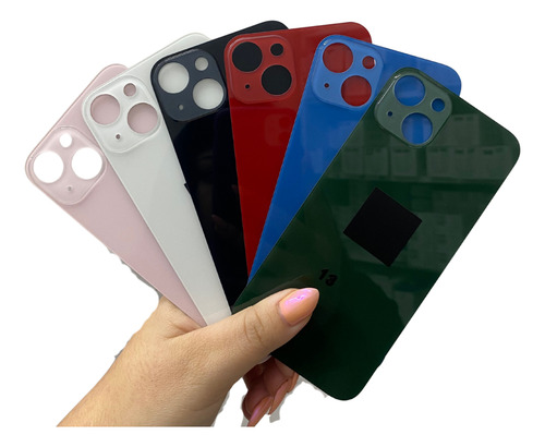 Tapa Trasera Vidrio Repuesto Para Iphone 13 Con Logo Verde