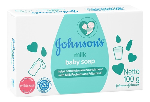 Imagen 1 de 1 de Jabón De Baño Johnson's Baby Milk 100gr Pack 3 Unidades 