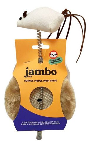Brinquedo Bungee Mouse Para Gato Cor Bege