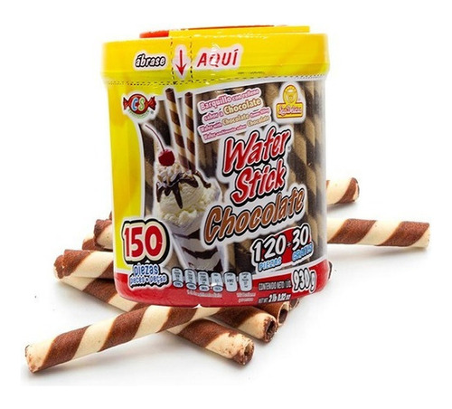 Wafer Stick Chocolate 150 Piezas Las Delicias Barquillo