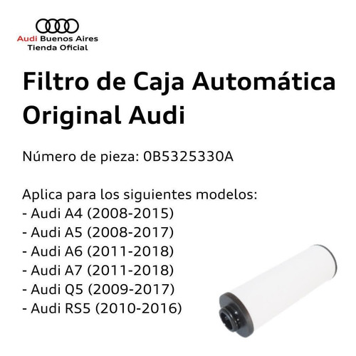 Filtro De Caja Transmisión Automática Audi Q5 2009 Al 2013