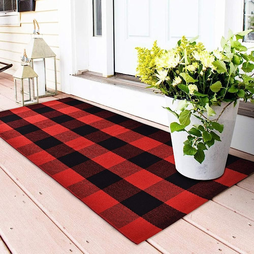 Área Alfombra Classic Plaid Runner Alfombras Tejido A Mano R