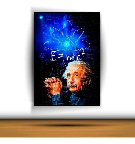 Cuadro Decorativo Albert Einstein A0180b Negro