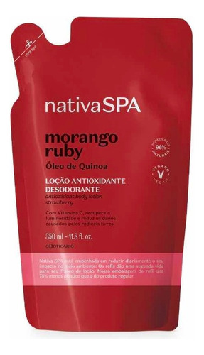Recambio de loción corporal Ruby Strawberry Nativa Spa, 350 ml