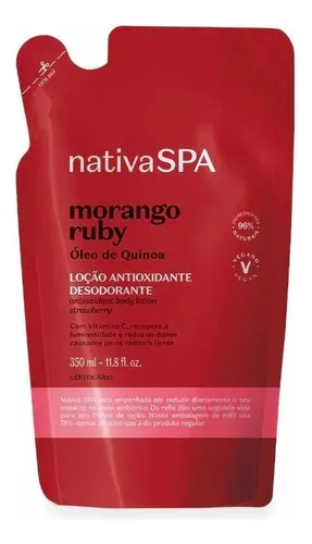 Refil Loção Corporal Nativa Spa Morango Ruby 350ml