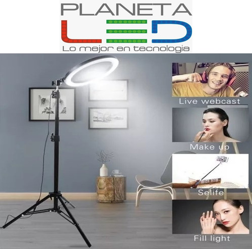 Tripode Aro Luz Led Para Fotografía Profesional 3 Tonalidad