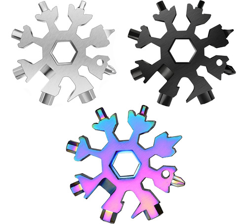 Multiherramienta Snowflake, Paquete De 3 Copos De Nieve 18 E