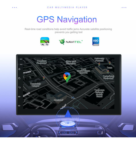 Radio De Coche Android 2din Gps Con Pantalla Táctil De 7 Pul