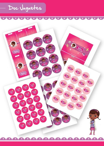Kit Imprimible Invitación Dra. Juguetes Envoltorios Stickers
