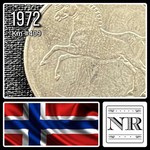 Noruega - 1 Krone - Año 1972 - Km #409 - Caballo