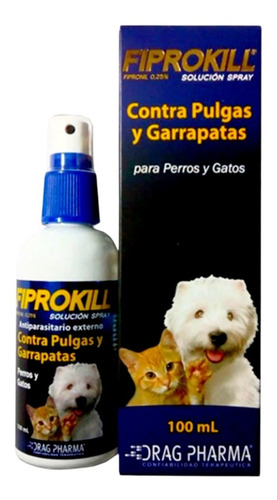 Fiprokill Spray 100ml Contra Pulgas Y Garrapatas