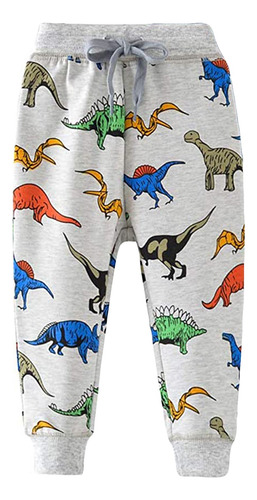 Pantalones De Correr Para Bebé Niño Con Estampado De Dinosau