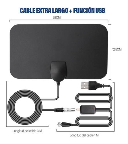 Antena De Tv Digital Hd 1080p Para Interiores Portátil