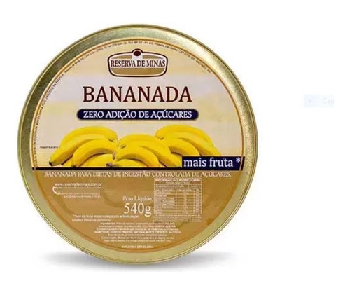 Bananada Diet Zero Açucar 540g  Reseva De Minas 1 Unidade